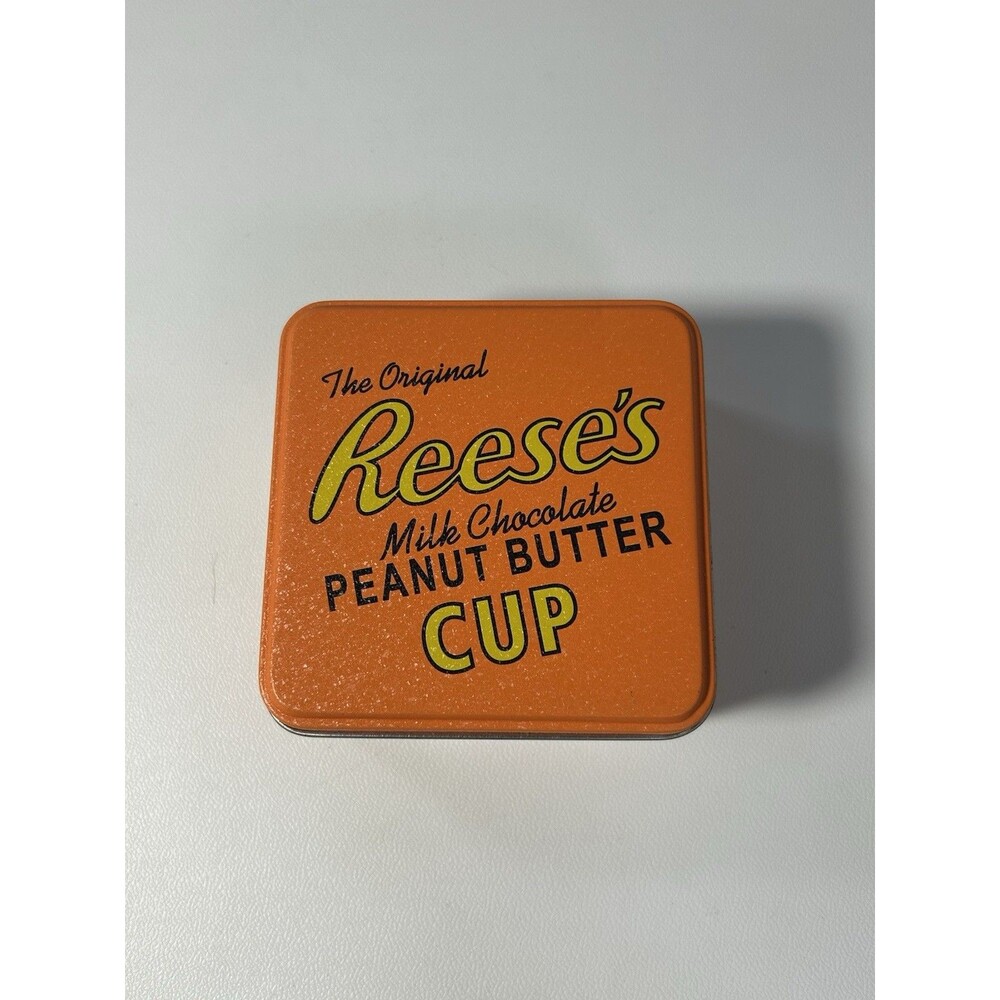 The Original Reese’s Milk Chocolate Peanut Butter Cup Orange Tin Container 4”